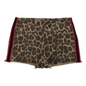 Pam & Gela Tan & Red Leopard Jean Shorts | Perfect for Outdoor Fun